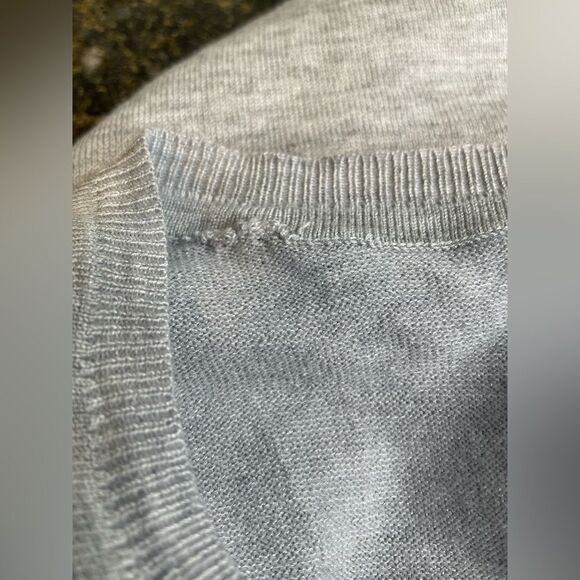 Chico’s Knit Button Front Leopard Print Cardigan Sweater Gray Large NWT - Picture 7 of 11